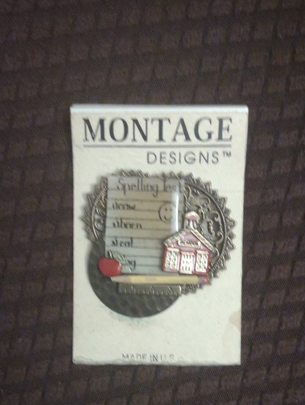 Montage Designs Schoolhouse Pin - Pink and Gold Accent